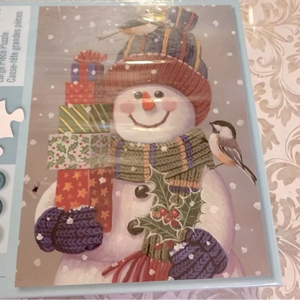 Bits and Pieces Snowman with Presents Puzzle Christmas Winter New & Sealed